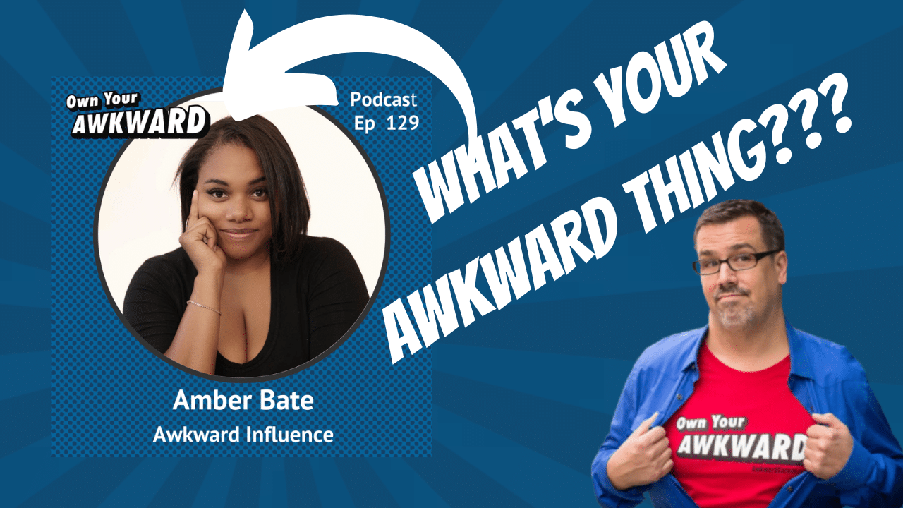 Headshot of podcast guest Amber Bate featured on the Own Your Awkward Podcast