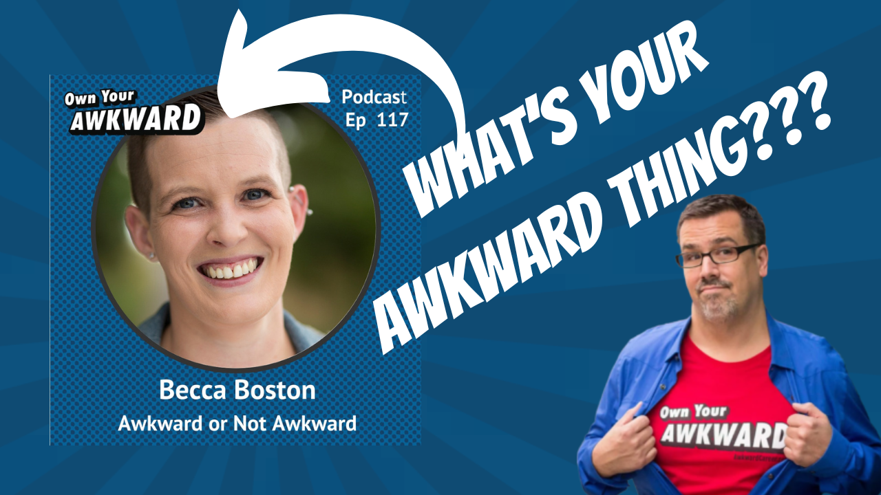 Headshot of podcast guest Becca Boston featured on the Own Your Awkward Podcast
