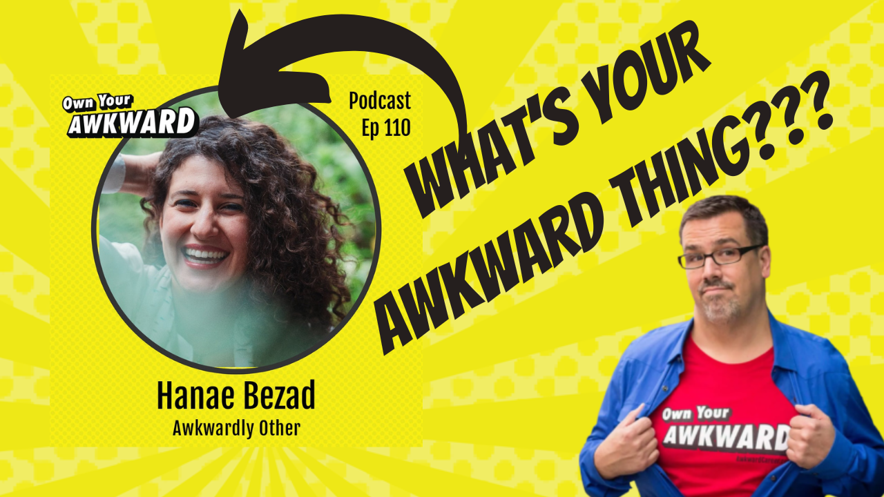 Headshot of podcast guest Hanae Bezad featured on the Own Your Awkward Podcast