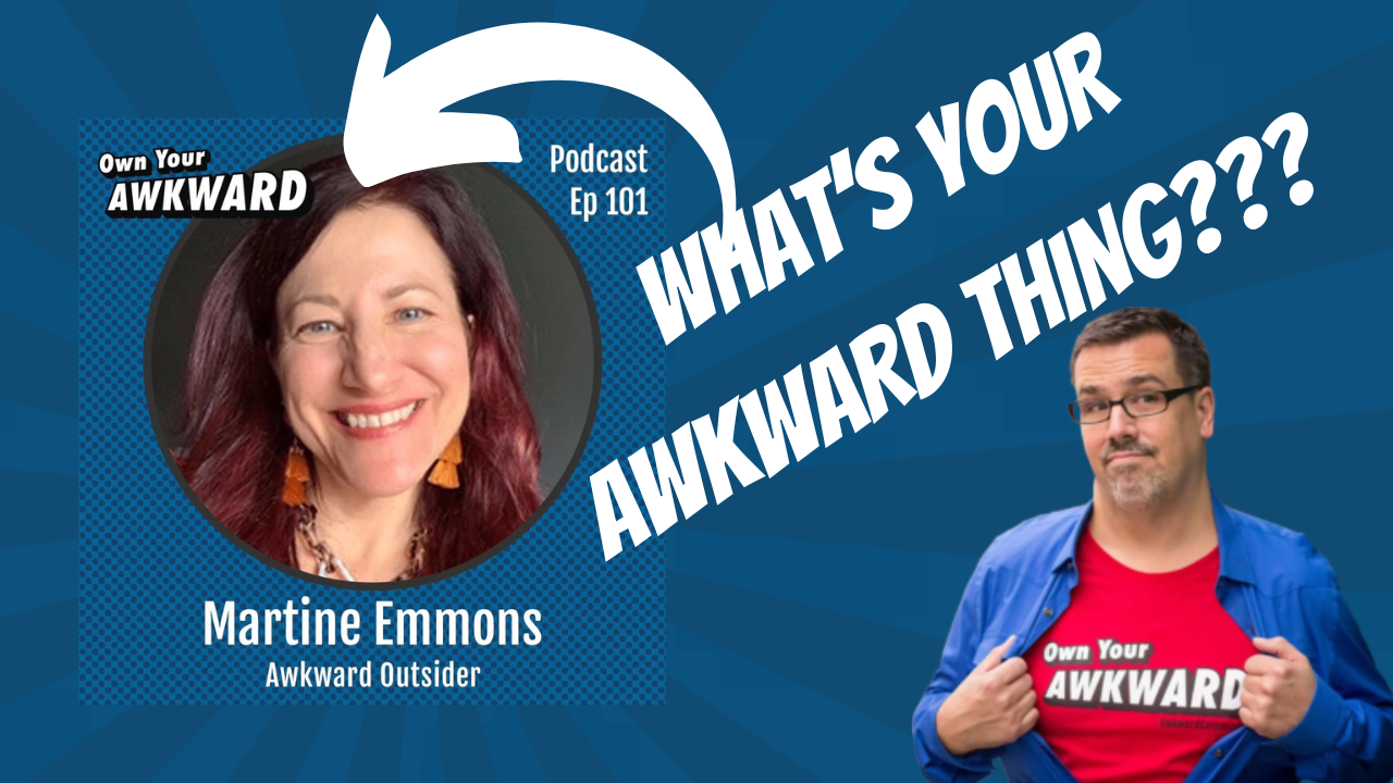 Headshot of podcast guest Martine Emmons featured on the Own Your Awkward Podcast