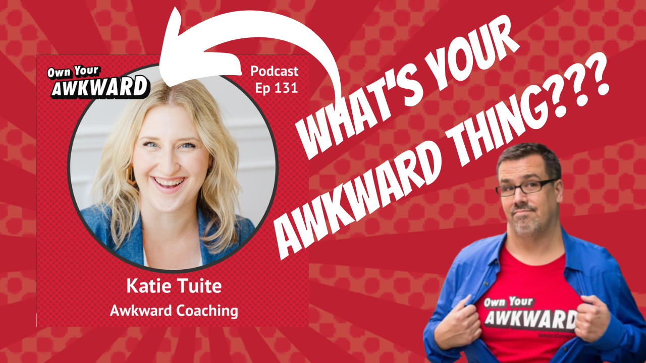 Headshot of podcast guest Katie Tuite featured on the Own Your Awkward Podcast