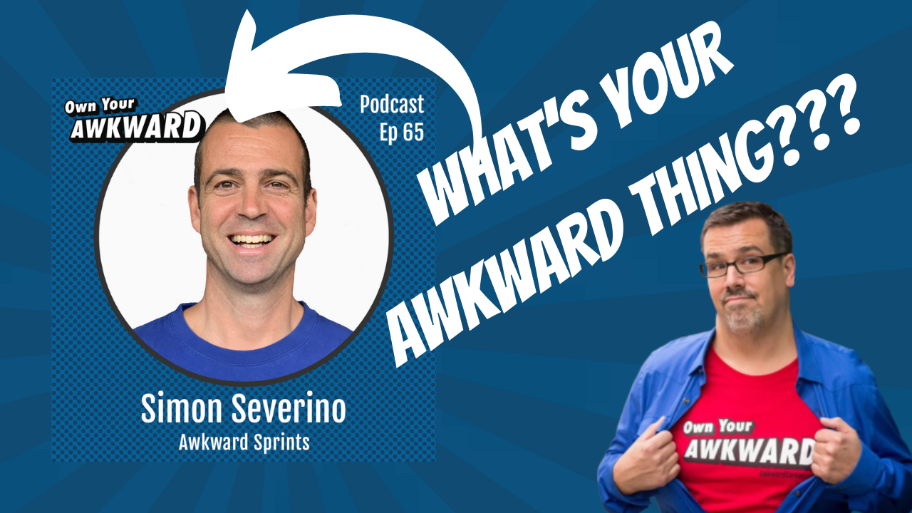 Headshot of podcast guest Simon Severino featured on the Own Your Awkward Podcast