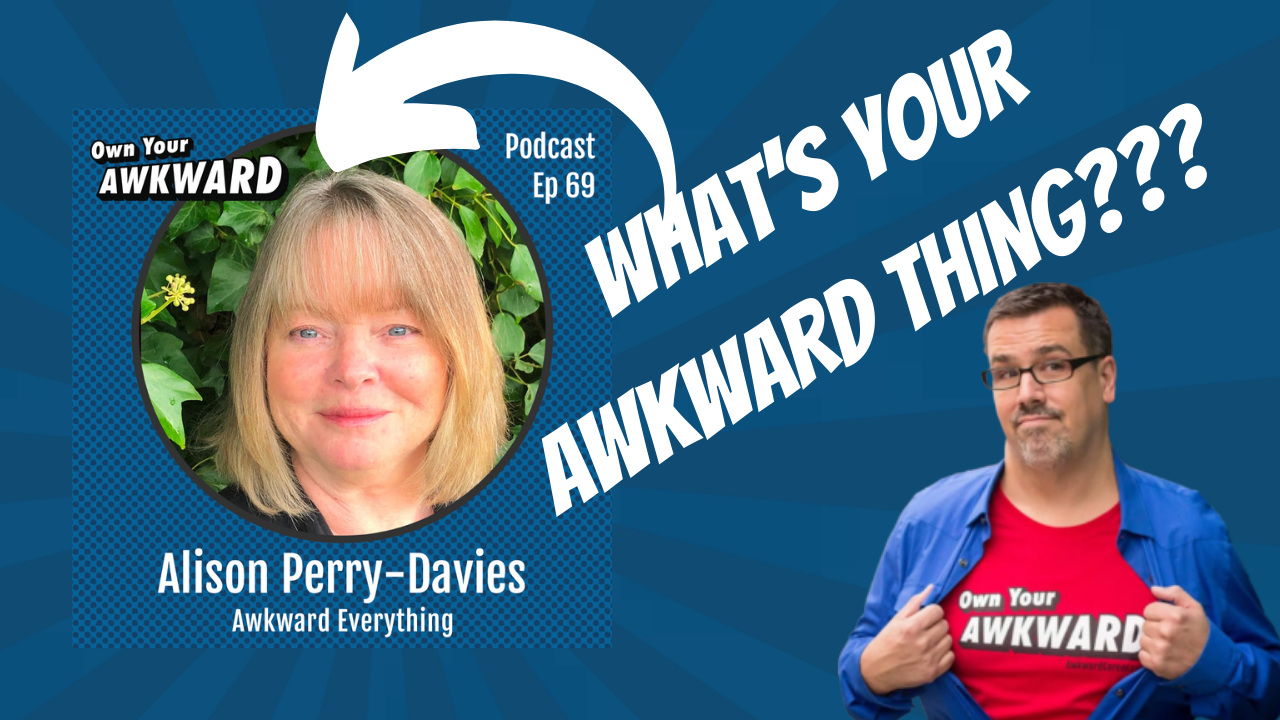 Headshot of podcast guest Alison Perry-Davies featured on the Own Your Awkward Podcast