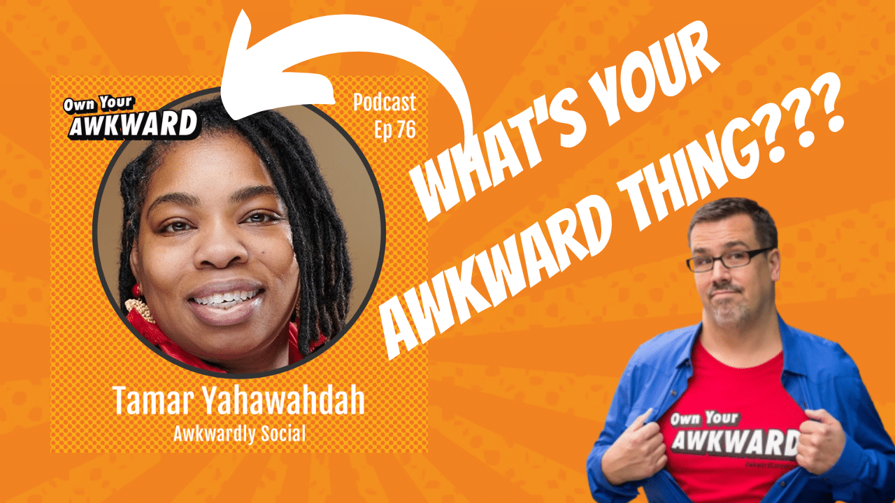 Headshot of podcast guest Tamar Yahawahdah featured on the Own Your Awkward Podcast
