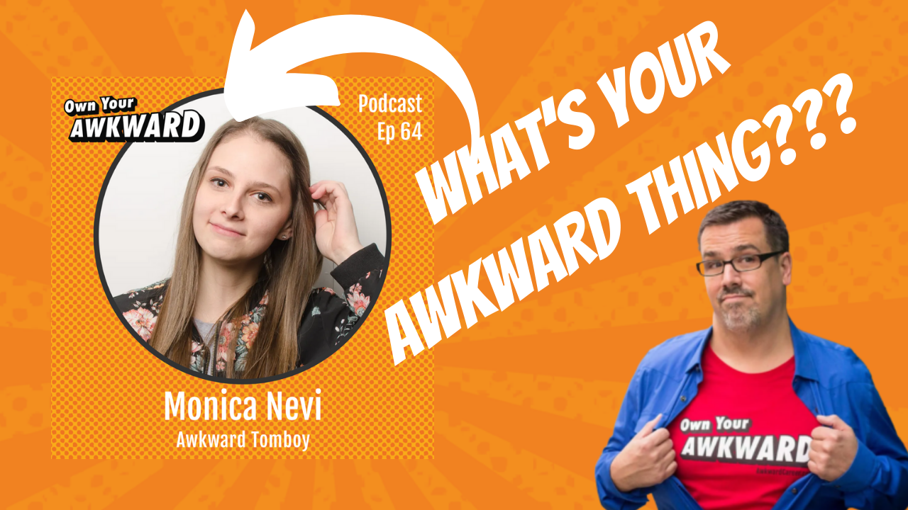 Headshot of podcast guest Monica Nevi featured on the Own Your Awkward Podcast