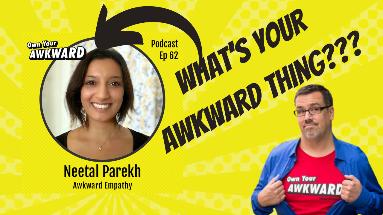 Headshot of podcast guest Neetal Parekh featured on the Own Your Awkward Podcast