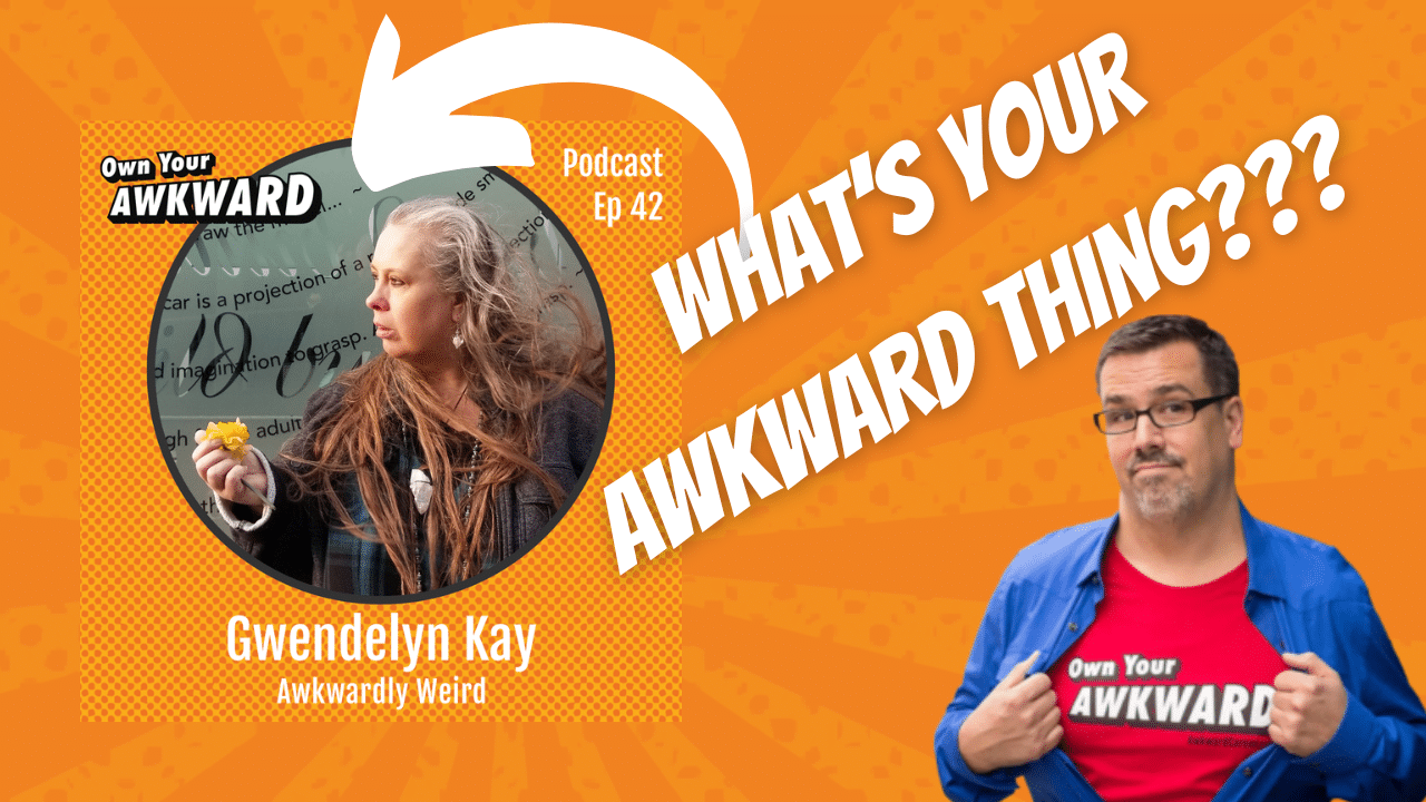 Headshot of podcast guest Gwendelyn Kay featured on the Own Your Awkward Podcast